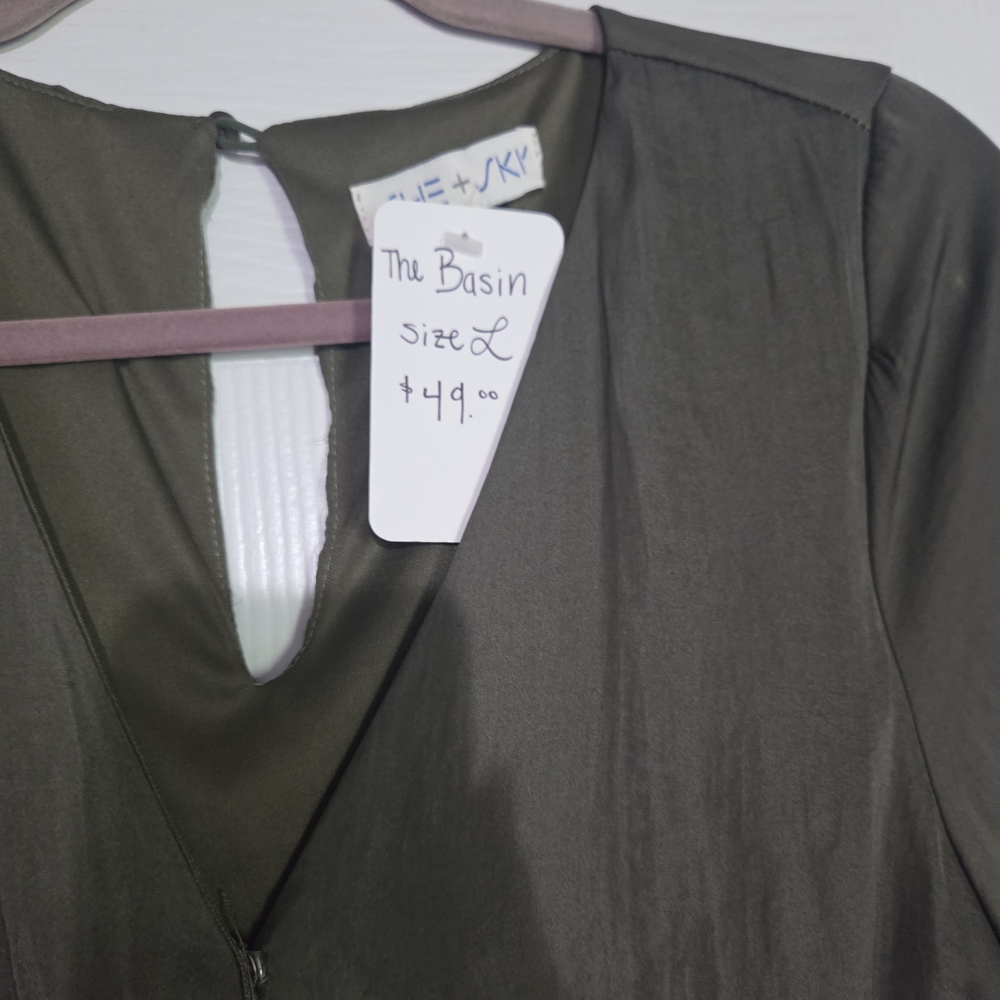 She + Sky Olive Green Jumpsuit